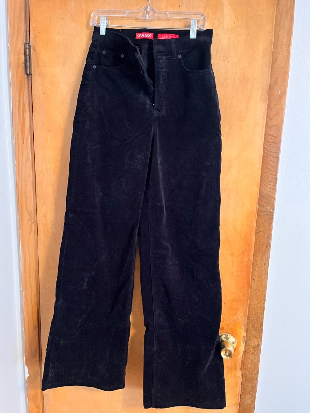 Spanx Wide-Leg Tall Black corduroy pants size medium